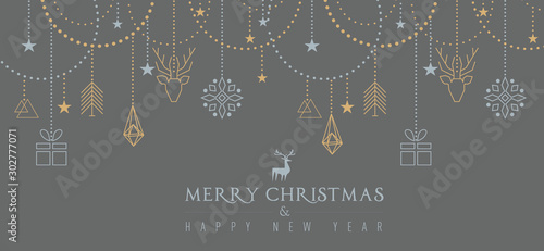Auguri di Natale con elementi geometrici