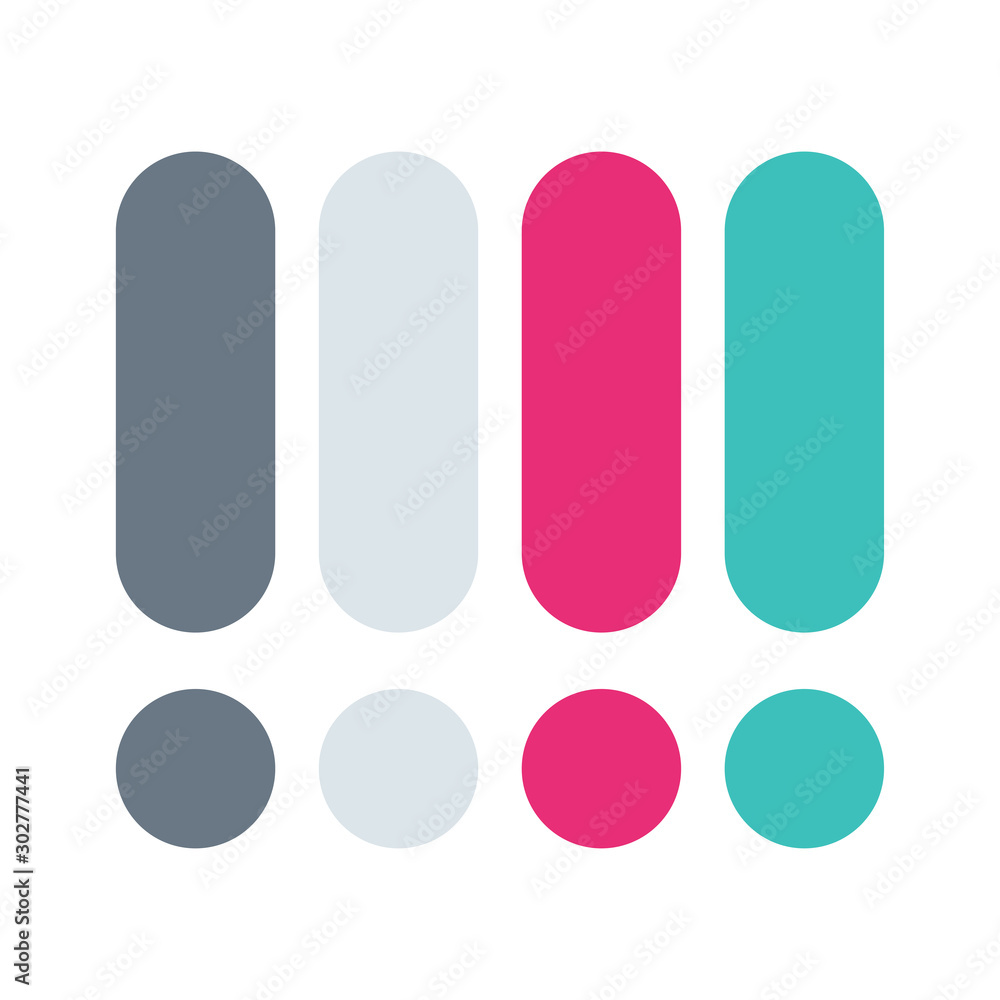 Colour palette vector illustration set