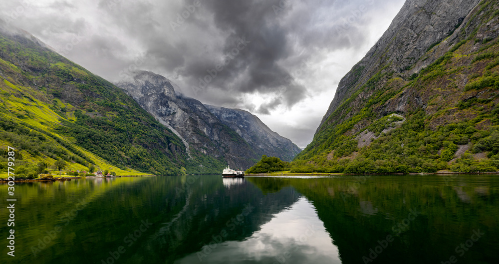 Ferry in Norwegian Fjord