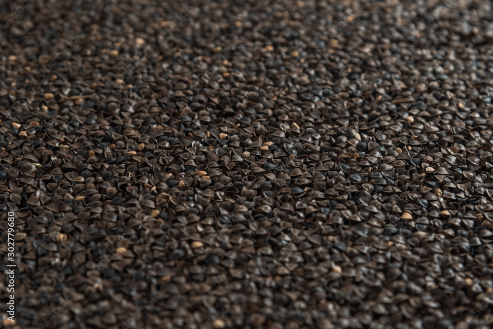 Background from buckwheat malt. Сereals for the production of alcoholic beverages and animal feed. Flat lay Background from buckwheat malt. Сereals for the production of alcoholic beverages and animal feed. Flat lay