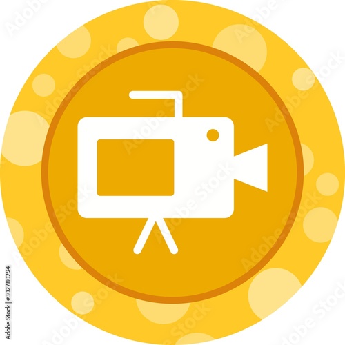 Beautiful Video Camera Glyph Vector Icon