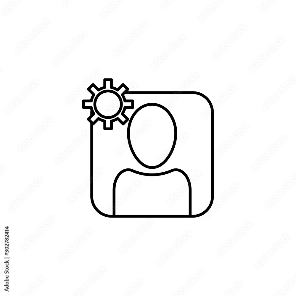 character gears idea icon line style character gears idea icon line style