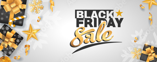 Black Friday sale banner design template on white background