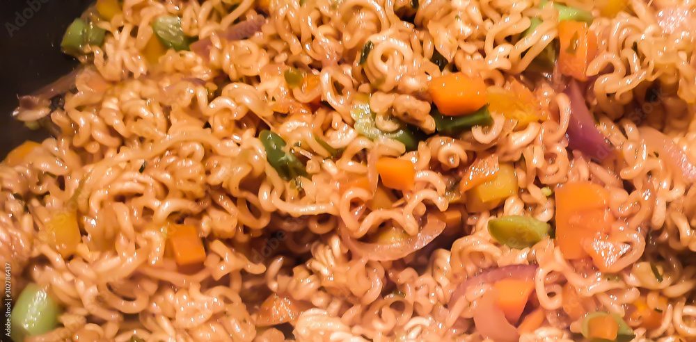 Noodles prepared with vegetables. Healthy food concept. Noodles prepared with vegetables. Healthy food concept.
