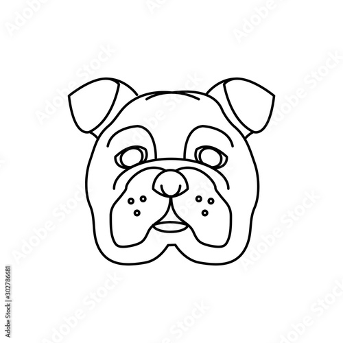 english bulldog head isolated icon