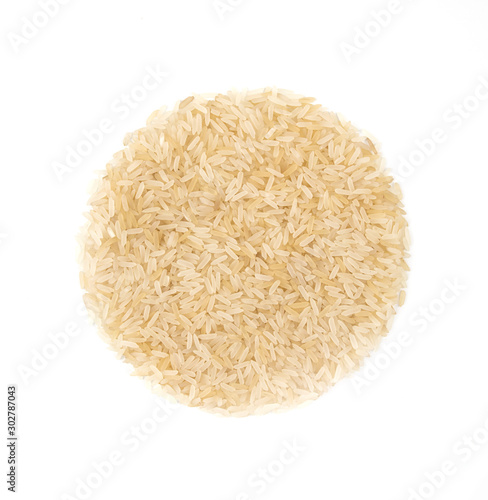 A circle of rice cereal. Isolated on a white background.