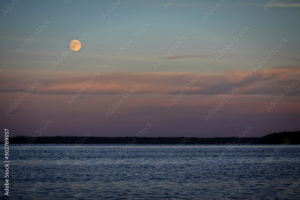 Lake by moonlight