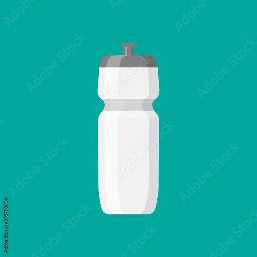 Plastic sport shaker isolated. Blank bicycle bottle for water. Drink container template. Vector illustration. 