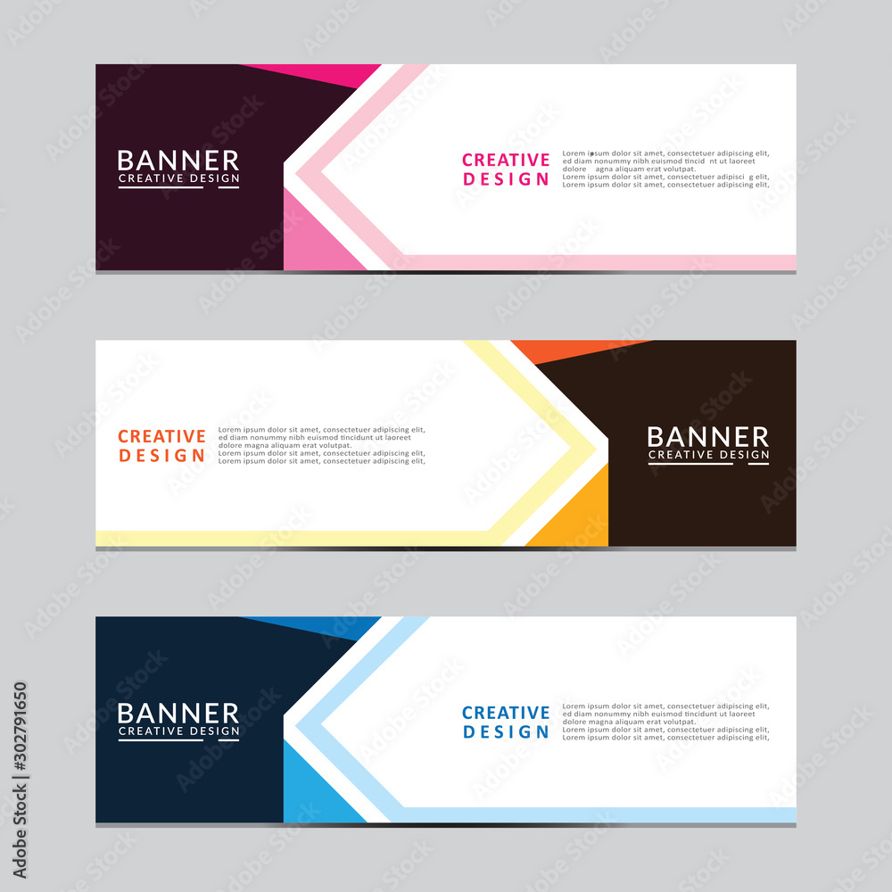 Vector abstract geometric design banner web template. Modern design. Vector illustration Vector abstract geometric design banner web template. Modern design. Vector illustration