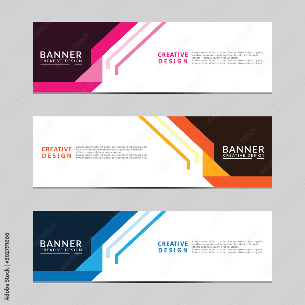 Vector abstract geometric design banner web template. Modern design. Vector illustration Vector abstract geometric design banner web template. Modern design. Vector illustration