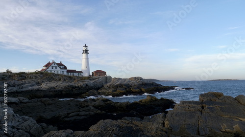 portland lighthouse at cape elizabeth in maine