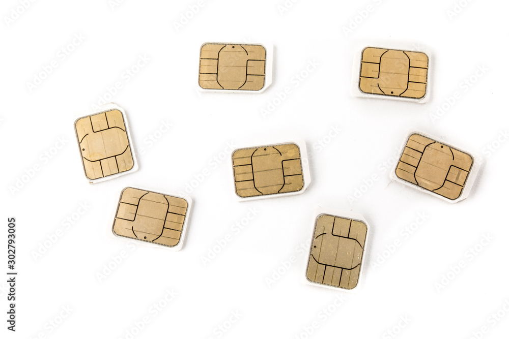 cell phone or tablet SIM cards also known as subscriber identity module isolated on white cell phone or tablet SIM cards also known as subscriber identity module isolated on white