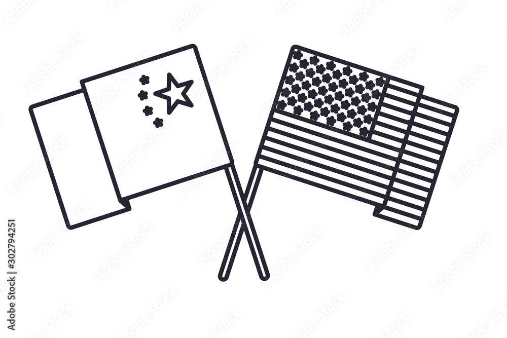 Fototapeta premium commercial war between china and usa vector design