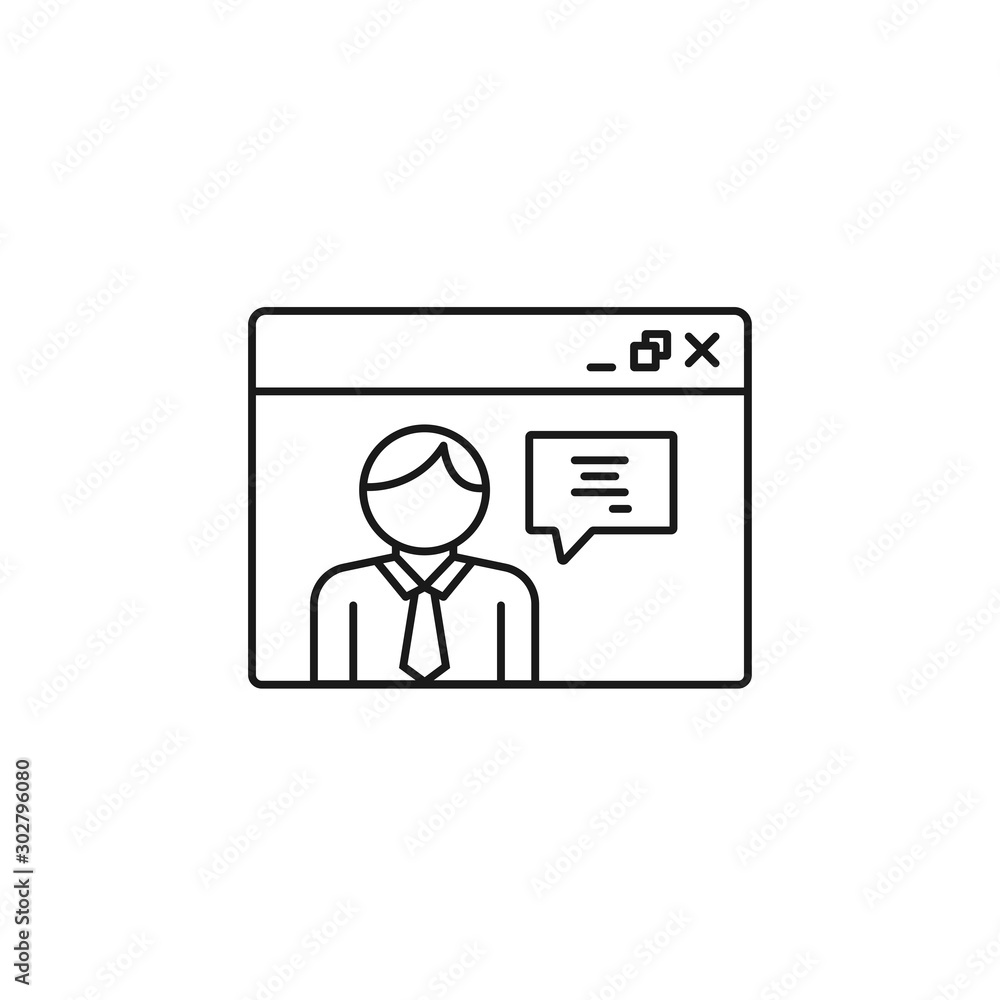 online consulting - minimal line web icon. simple vector illustration. concept for infographic, website or app. online consulting - minimal line web icon. simple vector illustration. concept for infographic, website or app.