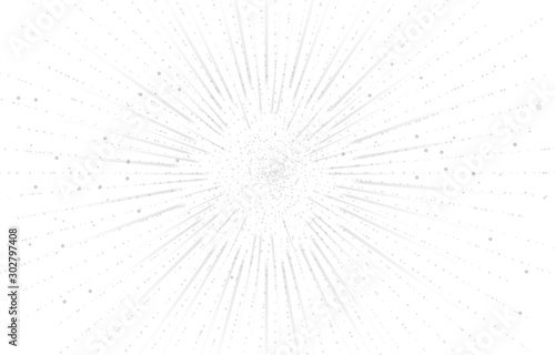 Digital radial circle curve from random dot . Abstract Background for 3D Futuristic technology concept