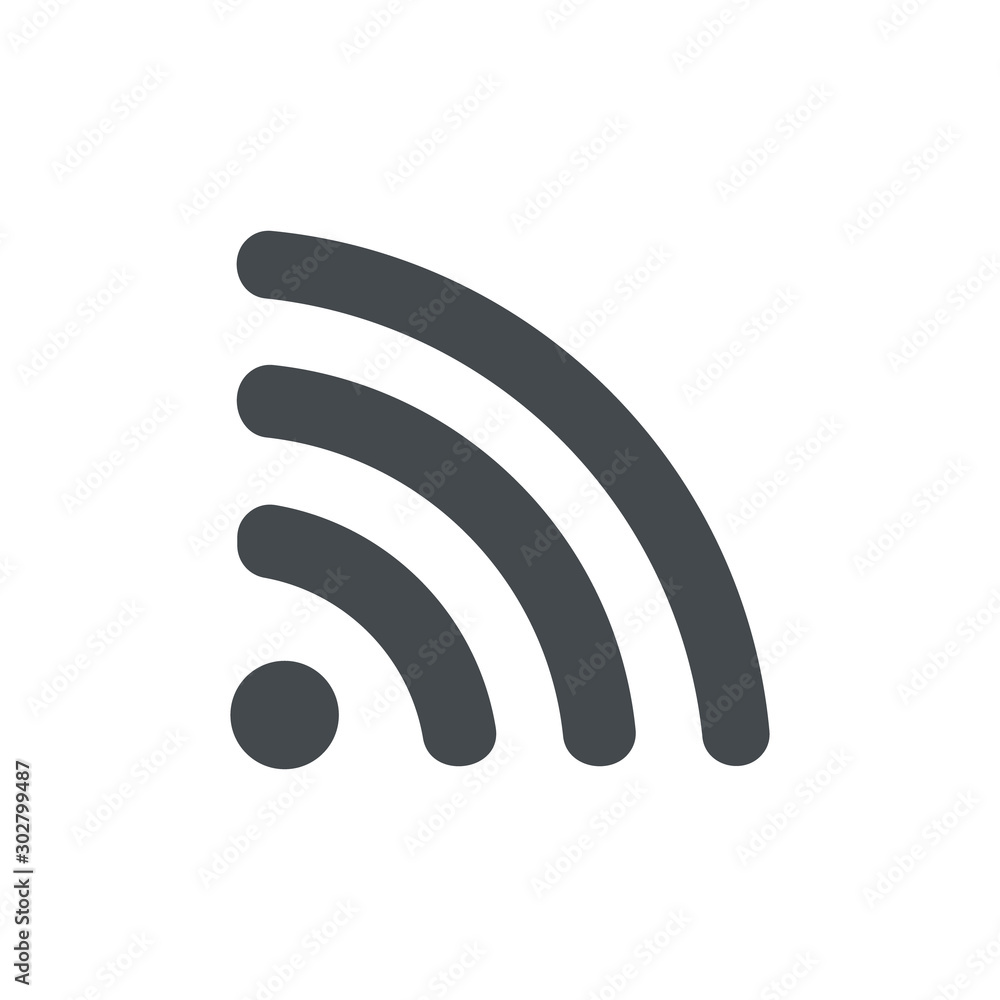 Wifi icon.Wireless vector .RSS sign isolated on white background Wifi icon.Wireless vector .RSS sign isolated on white background