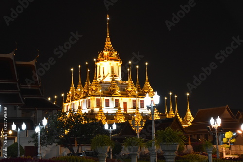 The night view of Bangkok in Thailand