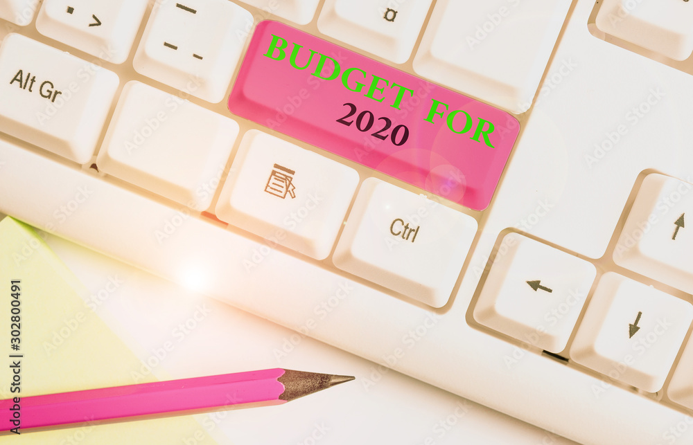 Writing note showing Budget For 2020. Business concept for An written ...