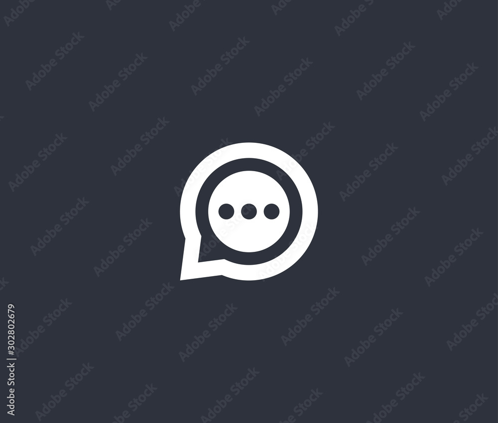 Chatting Logo Icon Premium Minimal emblem design template Chatting Logo Icon Premium Minimal emblem design template
