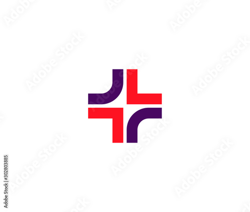 Plus abstract Logo Icon Premium Minimal emblem design template