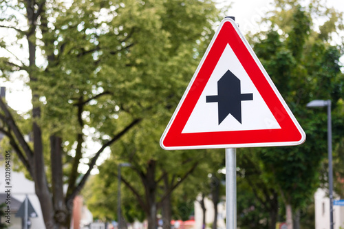 German street priority sign