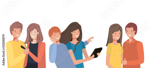 Couples of woman and man vector design