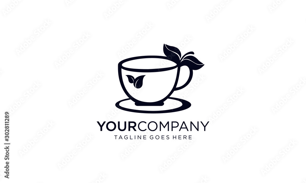 Green tea cup logo designs Green tea cup logo designs