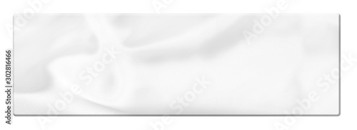 top long table with white satin fabric texture soft blur background