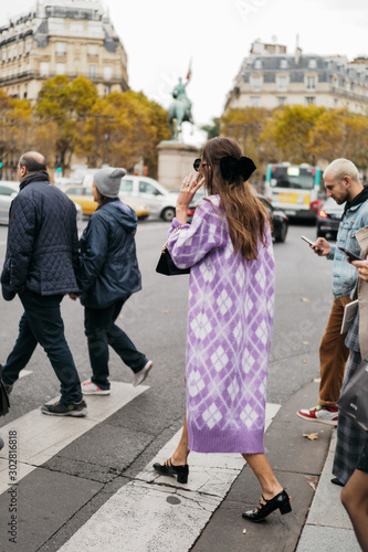 Canvas Print paris fashion week street style