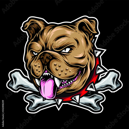 dog with crossing bone vector