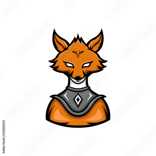 fox warrior sport mascot logo