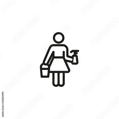 Cleaning Brush Simple Line Icon. Washing Brush Thin Linear Signs Stock  Illustration - Illustration of bucket, design: 96274544