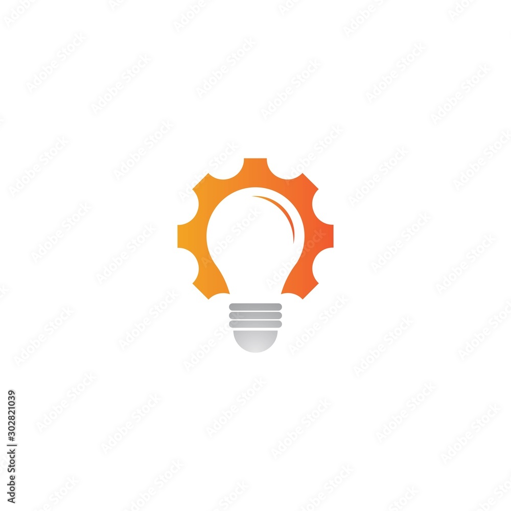 Gear lamp logo template vector icon design Gear lamp logo template vector icon design