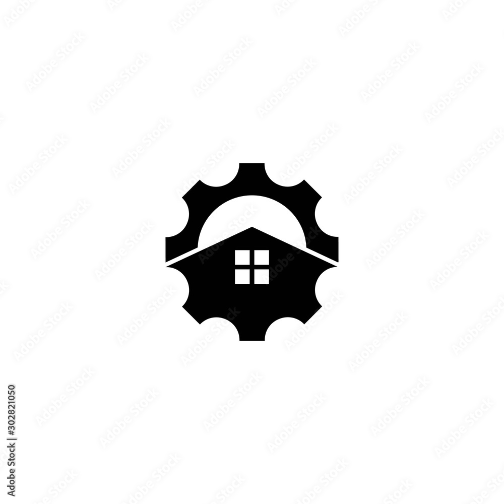 Gear house logo template vector icon design Gear house logo template vector icon design