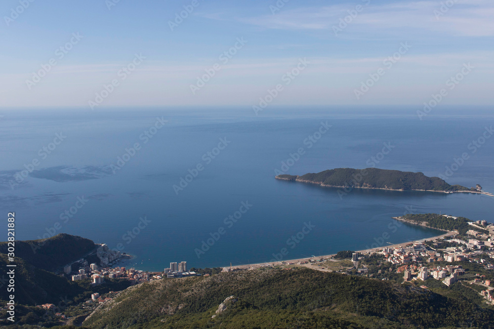 Beautiful view of the coastal sea small town.