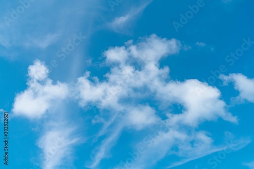 White cloud and blue sky background