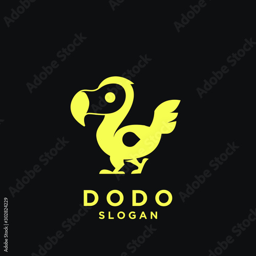 dodo bird gold logo icon design vector illustration