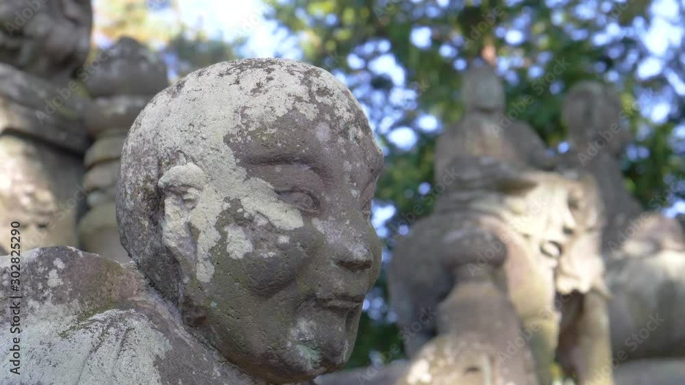Statue of a Buddhist monk beside Kitain temple in Japan. Kitain is today the head Tendai Sect temple of the kanto area Statue of a Buddhist monk beside Kitain temple in Japan. Kitain is today the head Tendai Sect temple of the kanto area