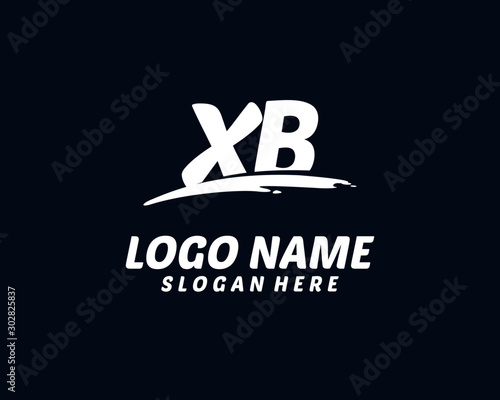 XB Initial with splash logo vector photo