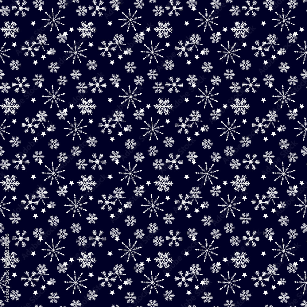 Snowflake seamless pattern. Vector snowflakes background. Snowflake seamless pattern. Vector snowflakes background.