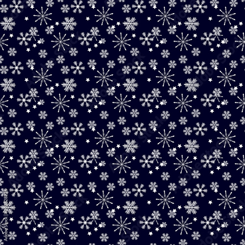 Snowflake seamless pattern. Vector snowflakes background.