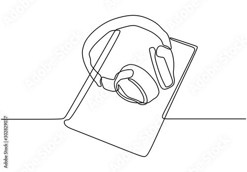 Book and headphone one line...