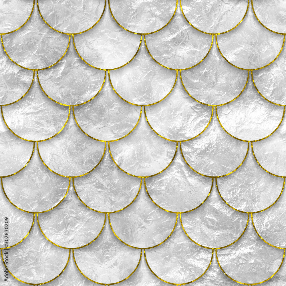 Seamless texture of fish scales, fish skin, mother of pearl