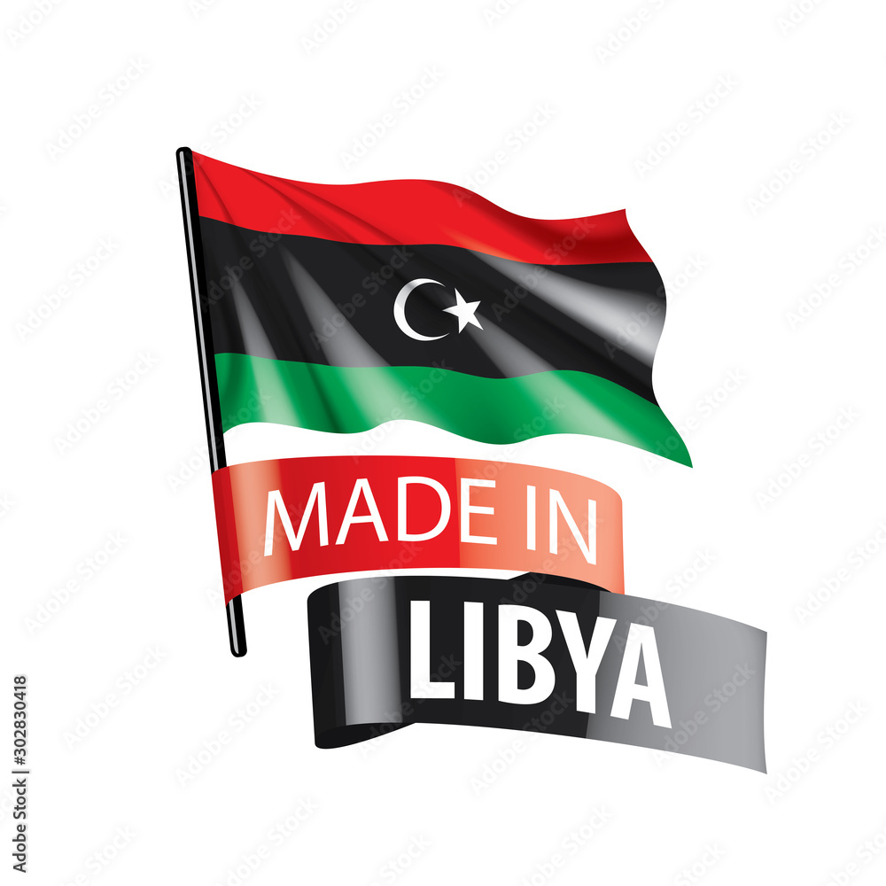 Naklejka premium Libya flag, vector illustration on a white background
