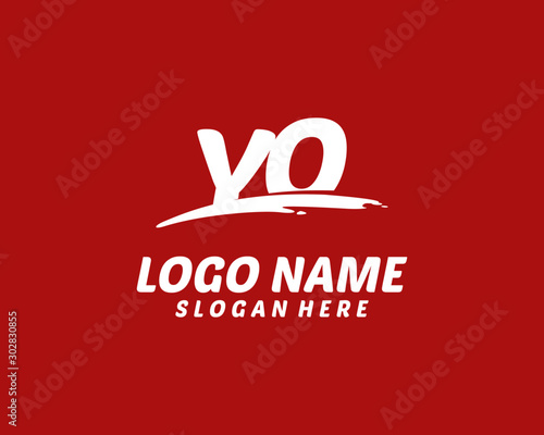 YO Initial with splash logo vector
