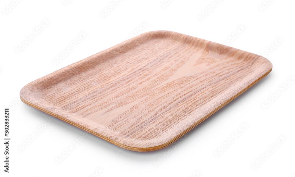 Wooden plate on white background Wooden plate on white background