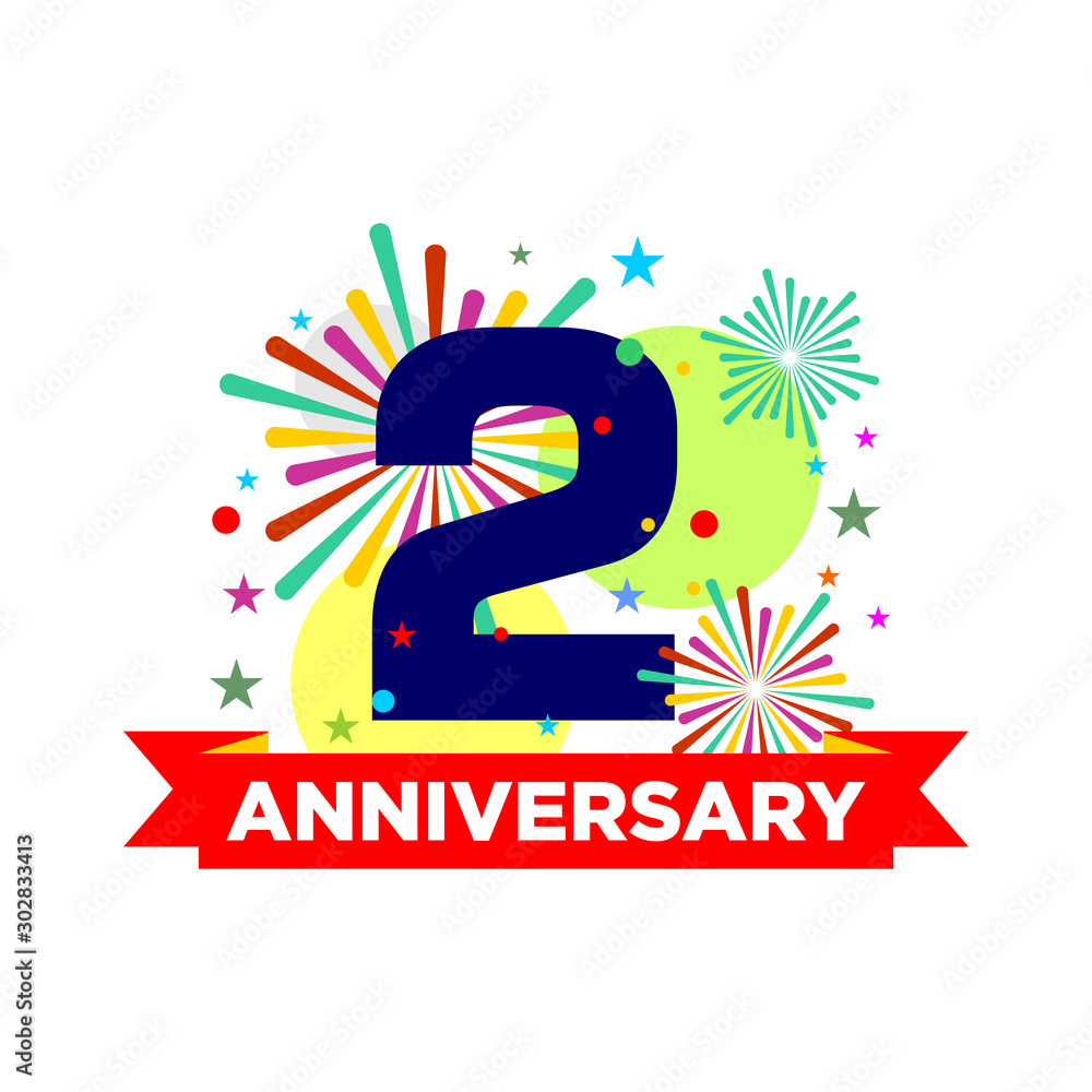 Obraz premium Anniversary Modern Stamp Seal for Birthday Wedding Party