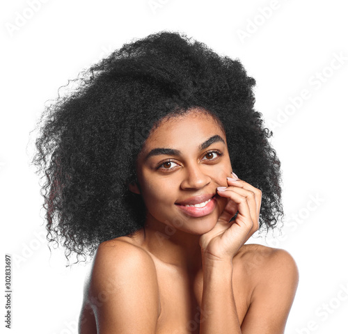 Portrait of beautiful Afric...