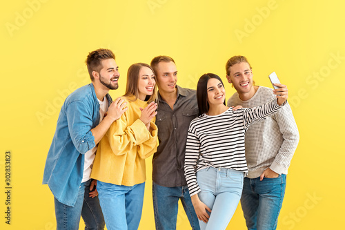 Group of friends taking sel...