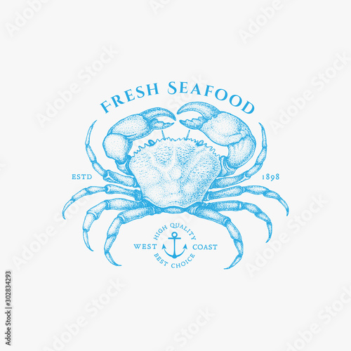 Crab vintage label